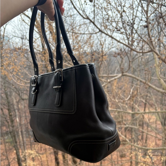 Vintage Coach Hampton Black Leather Carryall | Style 7555 | 2003 | Great Cond - Picture 5 of 11